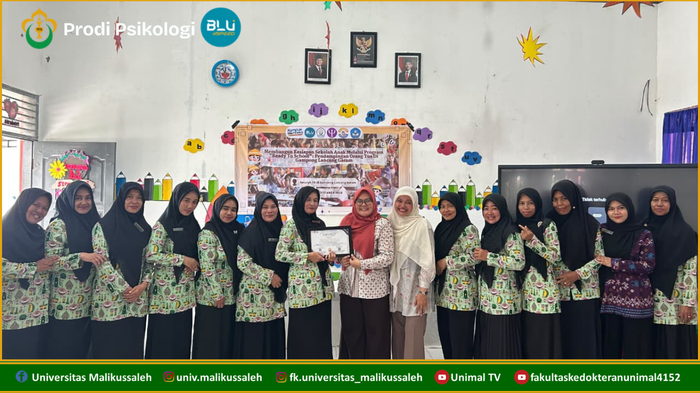Tim Dosen Program Studi Psikologi Fakultas Kedokteran Melaksanakan Kegiatan Pengabdian kepada Masyarakat (PKM) di TK Kumala Bhayangkari, Lhokseumawe